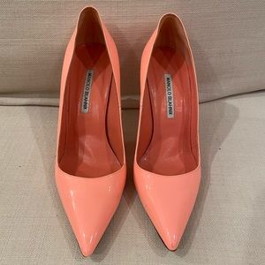 Manolo Blahnik Neon Pink Pumps